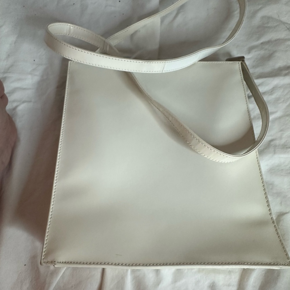 Neiman Marcus  White Shoulder Bag with Slim Strap